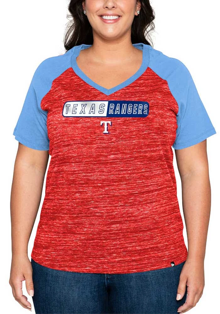 New Era Texas Rangers Womens Raglan Short Sleeve T-Shirt