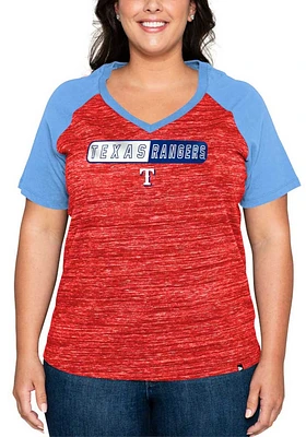 New Era Texas Rangers Womens Raglan Short Sleeve T-Shirt