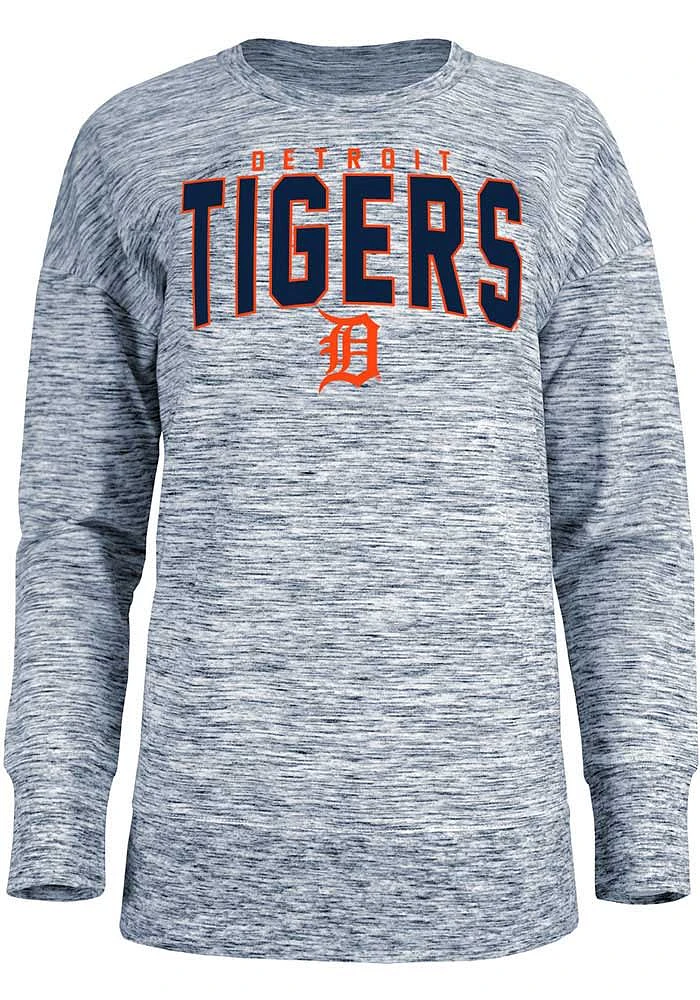 New Era Detroit Tigers Womens Navy Blue Space Dye Crew Sweatshirt