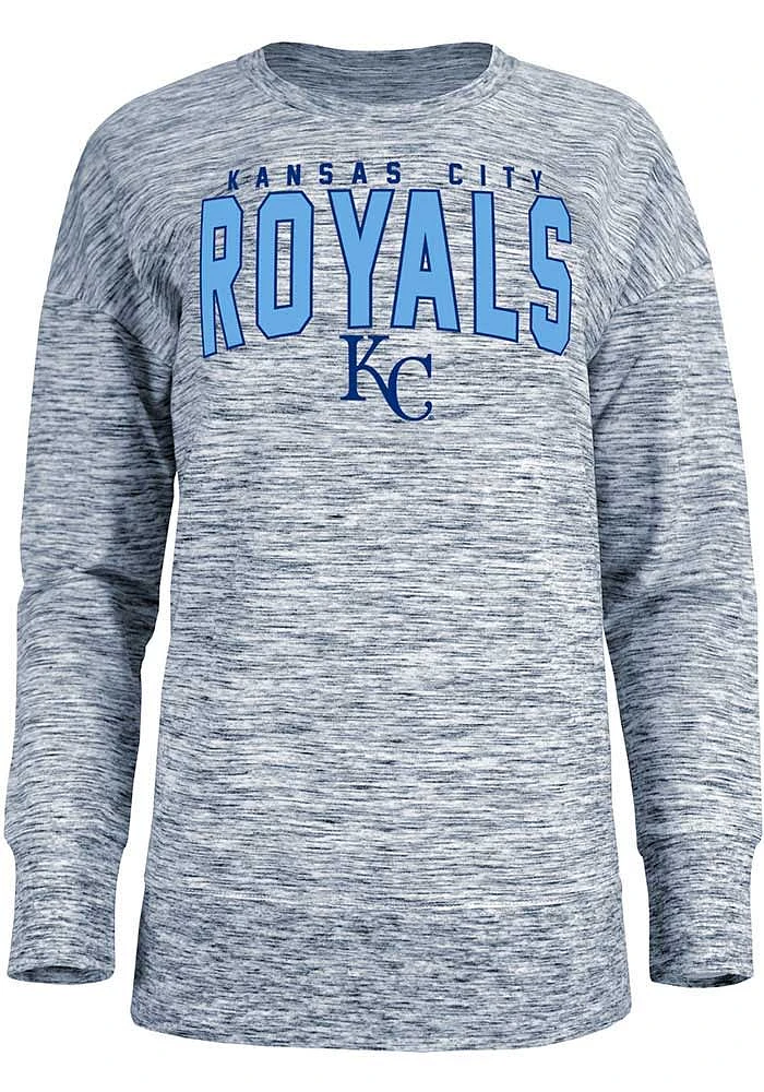 New Era Kansas City Royals Womens Navy Blue Space Dye Crew Sweatshirt