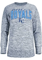 New Era Kansas City Royals Womens Navy Blue Space Dye Crew Sweatshirt