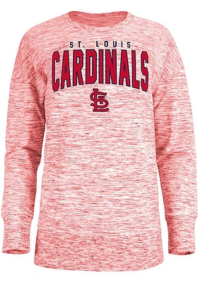 New Era St Louis Cardinals Womens Red Space Dye Crew Sweatshirt