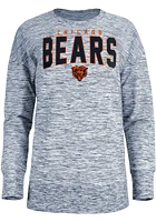 New Era Chicago Bears Womens Navy Blue Space Dye Crew Sweatshirt