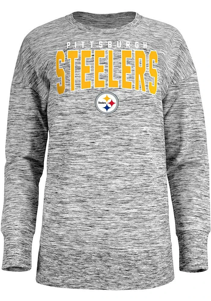 New Era Pittsburgh Steelers Womens Black Space Dye Crew Sweatshirt