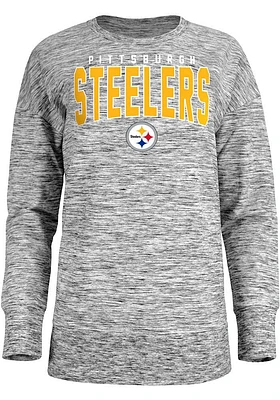 New Era Pittsburgh Steelers Womens Black Space Dye Crew Sweatshirt