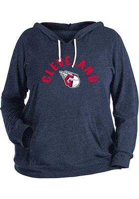 New Era Cleveland Guardians Womens Navy Blue Bi Blend Hooded Sweatshirt
