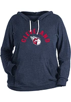 New Era Cleveland Guardians Womens Navy Blue Bi Blend Hooded Sweatshirt