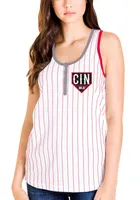 New Era Cincinnati Reds Womens White Racer Graphic Tank Top