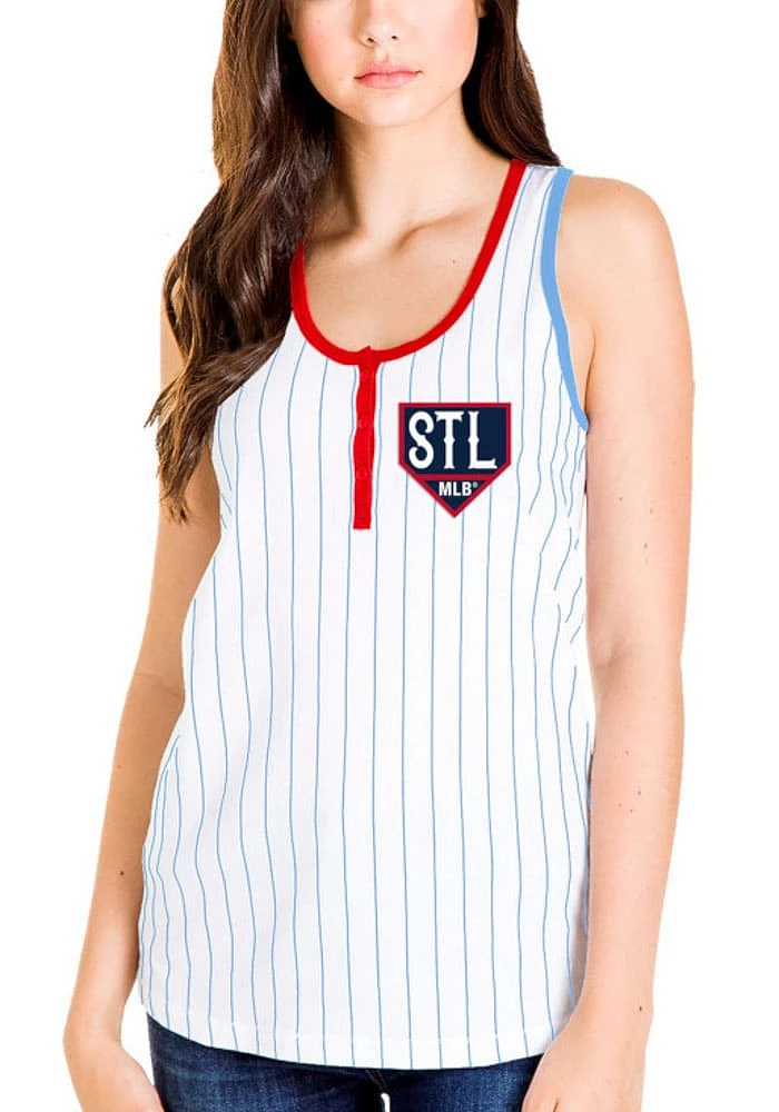 New Era St Louis Cardinals Womens White Racer Design Tank Top