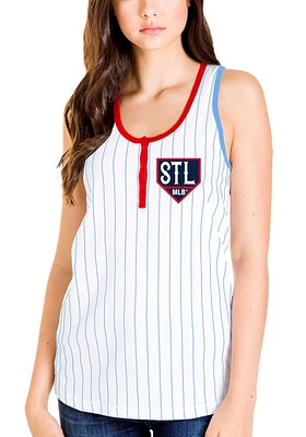 New Era St Louis Cardinals Womens White Racer Design Tank Top
