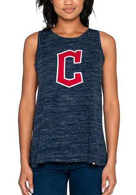 New Era Cleveland Guardians Womens Navy Blue Knot Tank Top