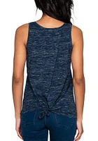 New Era Cleveland Guardians Womens Navy Blue Knot Tank Top