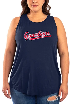 New Era Cleveland Guardians Womens Navy Blue Rayon Tank Top