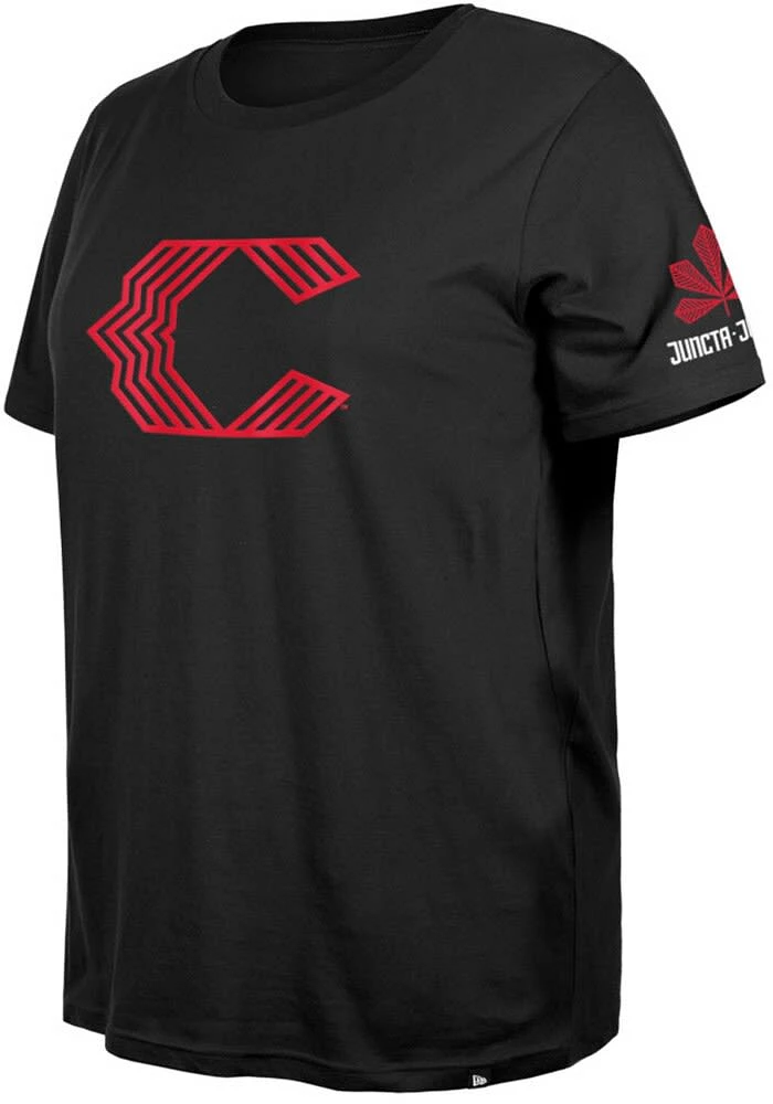 New Era Cincinnati Reds Womens Black City Connect Design Short Sleeve T-Shirt