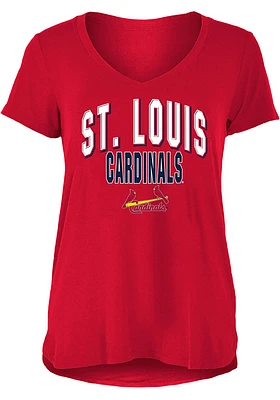 New Era St Louis Cardinals Womens Navy Blue Curved Short Sleeve T-Shirt
