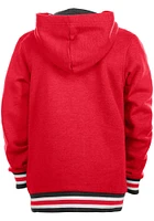 New Era Cincinnati Reds Youth Red Wordmark Stripe Long Sleeve Hoodie