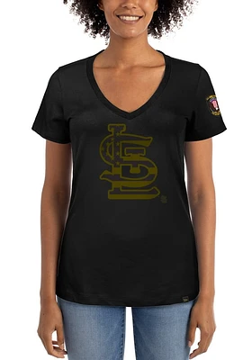 New Era St Louis Cardinals Womens Black Armed Forces Short Sleeve T-Shirt