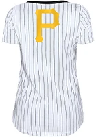 New Era Pittsburgh Pirates Womens White Pinstripe Short Sleeve T-Shirt