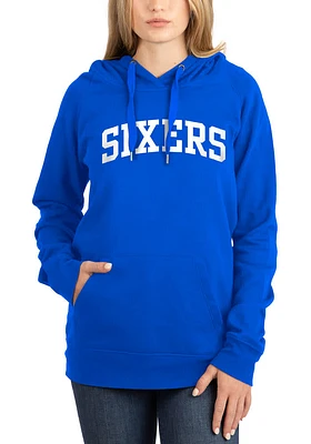 New Era Philadelphia 76ers Womens Blue Pullover Design Hooded Sweatshirt