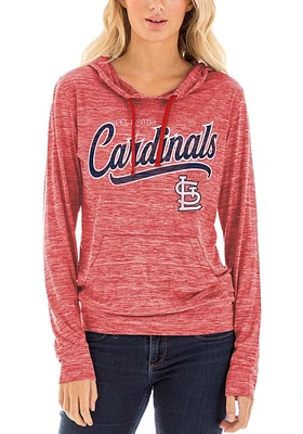 New Era St Louis Cardinals Womens Red Space Dye Hooded Sweatshirt