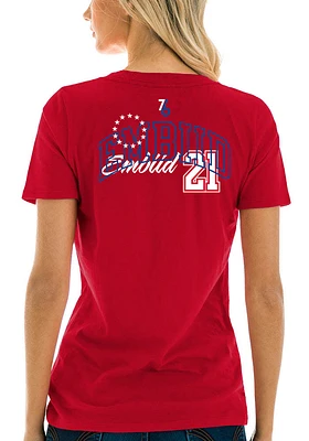 Joel Embiid Philadelphia 76ers Womens Red Player T-Shirt