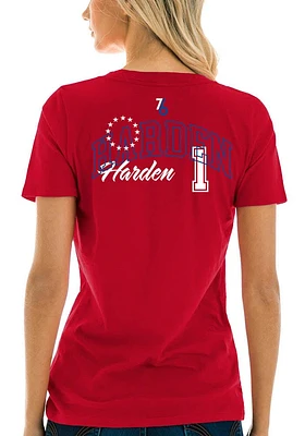 James Harden Philadelphia 76ers Womens Red Player T-Shirt