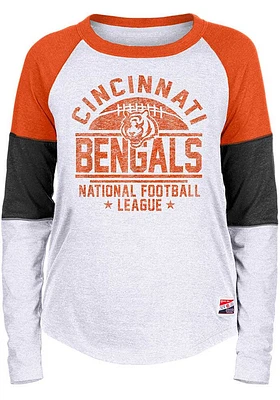 New Era Cincinnati Bengals Womens White Contrast LS Tee