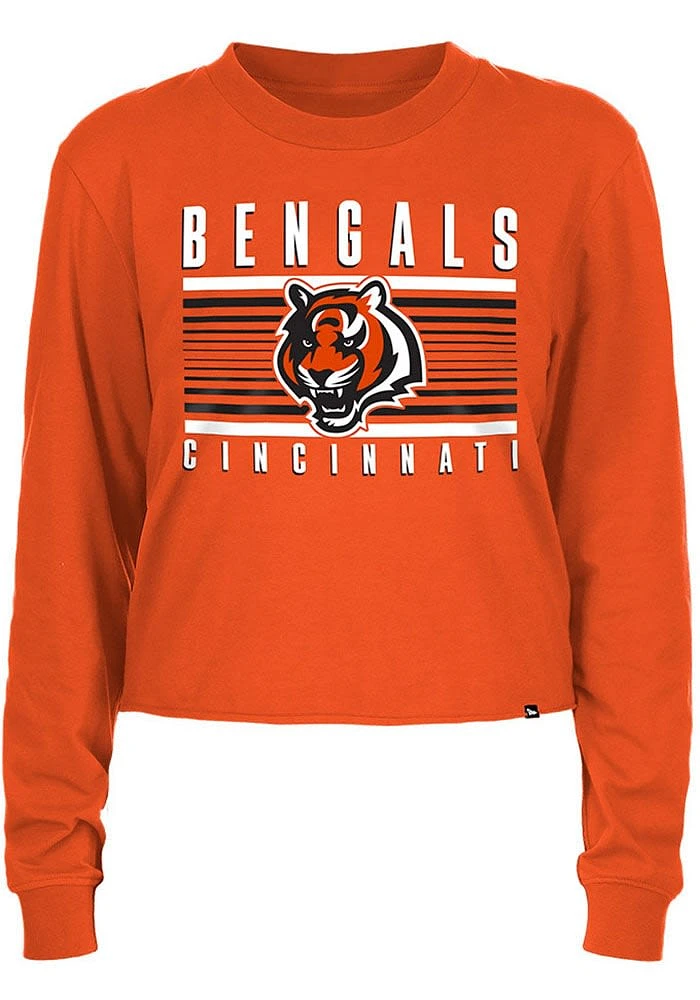 New Era Cincinnati Bengals Womens Orange Cotton LS Tee