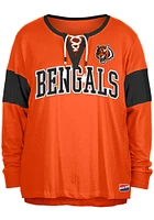 New Era Cincinnati Bengals Womens Orange Lace Up LS Tee