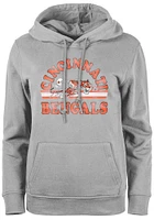 New Era Cincinnati Bengals Womens Grey Distressed Hooded Sweatshirt