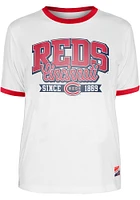 New Era Cincinnati Reds Womens White Ringer Short Sleeve T-Shirt