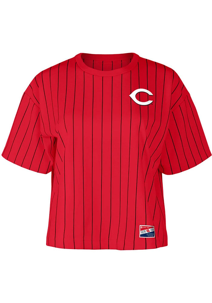 New Era Cincinnati Reds Womens Red Crop Short Sleeve T-Shirt