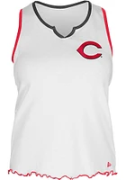 New Era Cincinnati Reds Womens White Lettuce Tank Top