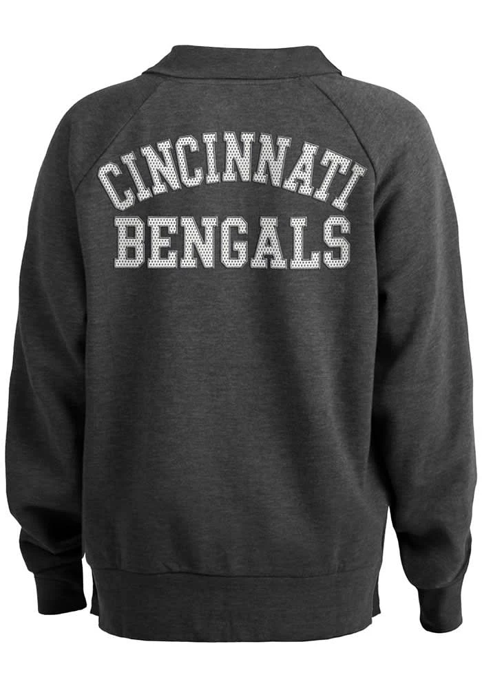 New Era Cincinnati Bengals Womens Black Brushed 1/4 Zip Pullover