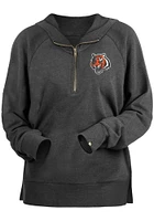 New Era Cincinnati Bengals Womens Black Brushed 1/4 Zip Pullover