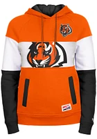 New Era Cincinnati Bengals Womens Orange Colorblock Detail Hooded Sweatshirt