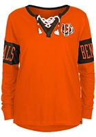 New Era Cincinnati Bengals Womens Orange Lace Up Design LS Tee