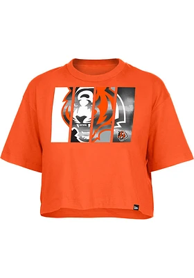 New Era Cincinnati Bengals Womens Orange Field Design Short Sleeve T-Shirt