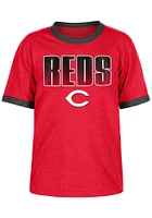 New Era Cincinnati Reds Youth Red Glow The Dark Wordmark Short Sleeve Fashion T-Shirt