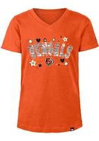 New Era Cincinnati Bengals Girls Orange Hearts and Stars Flip Sequin Short Sleeve Fashion T-Shir..