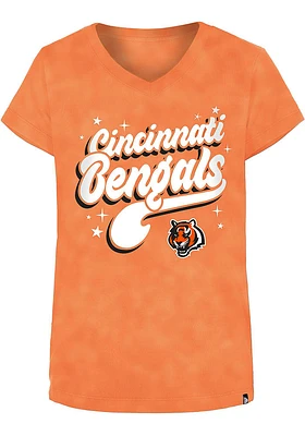 New Era Cincinnati Bengals Girls Orange Enzyme Wash Short Sleeve Tee