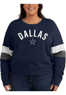 New Era Dallas Cowboys Womens Navy Blue Arch Contrast Crew Sweatshirt