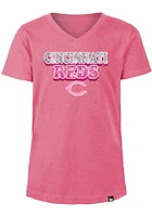 New Era Cincinnati Reds Girls Flip Sequin Wordmark Short Sleeve Fashion T-Shirt