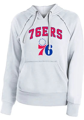 New Era Philadelphia 76ers Womens White Free Throw Hooded Sweatshirt