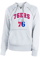 New Era Philadelphia 76ers Womens White Free Throw Hooded Sweatshirt