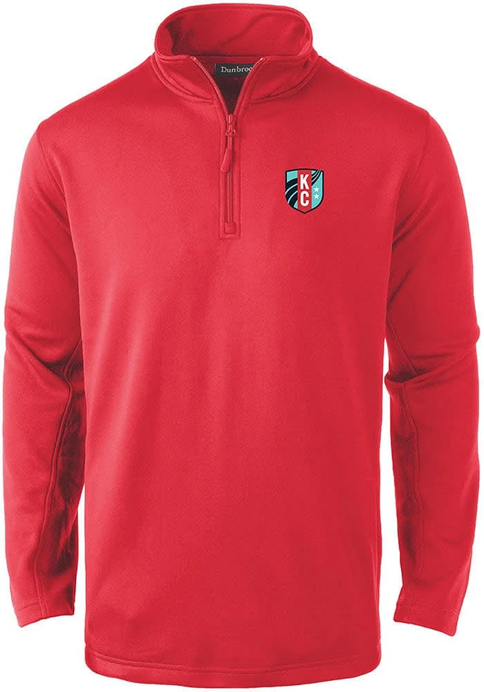 Dunbrooke KC Current Mens Red ALL STAR Long Sleeve Qtr Zip Pullover