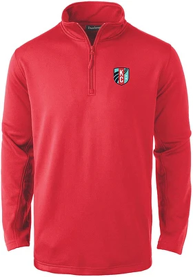 Dunbrooke KC Current Mens Red ALL STAR Long Sleeve Qtr Zip Pullover