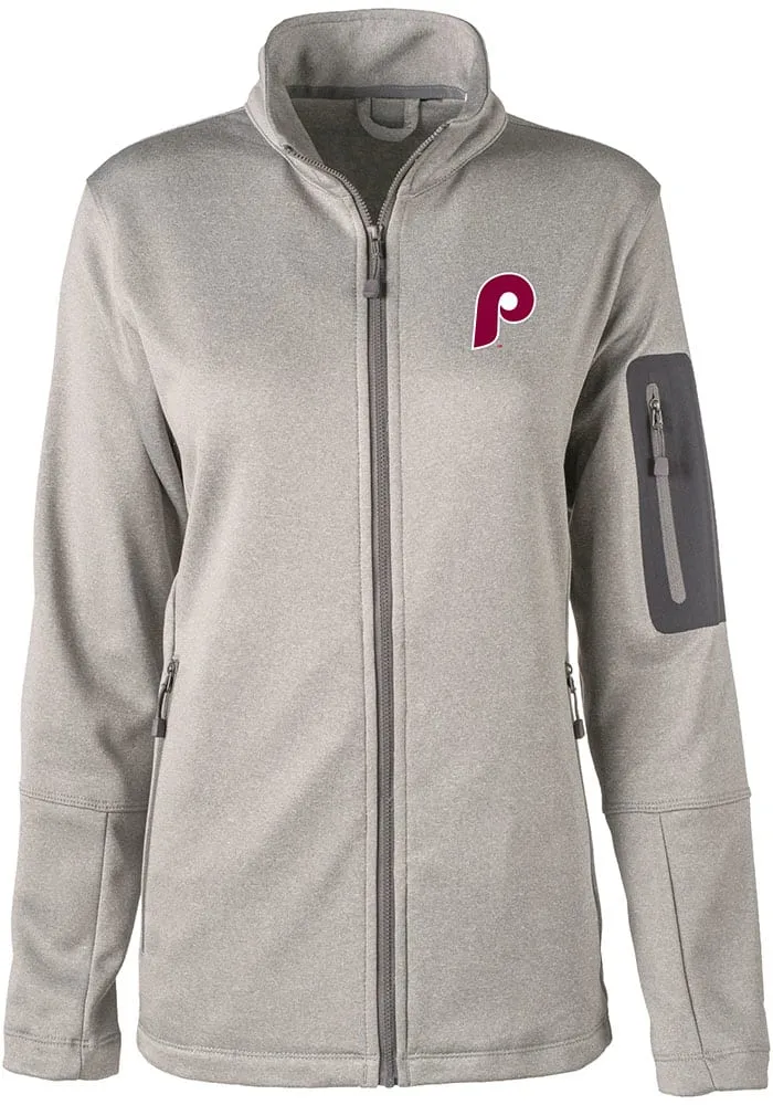 Dunbrooke Philadelphia Phillies Womens Charcoal Freestyle Light Weight Jacket