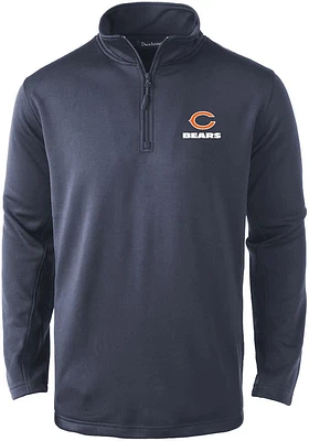 Dunbrooke Chicago Bears Mens Navy Blue ALL STAR Long Sleeve Qtr Zip Pullover