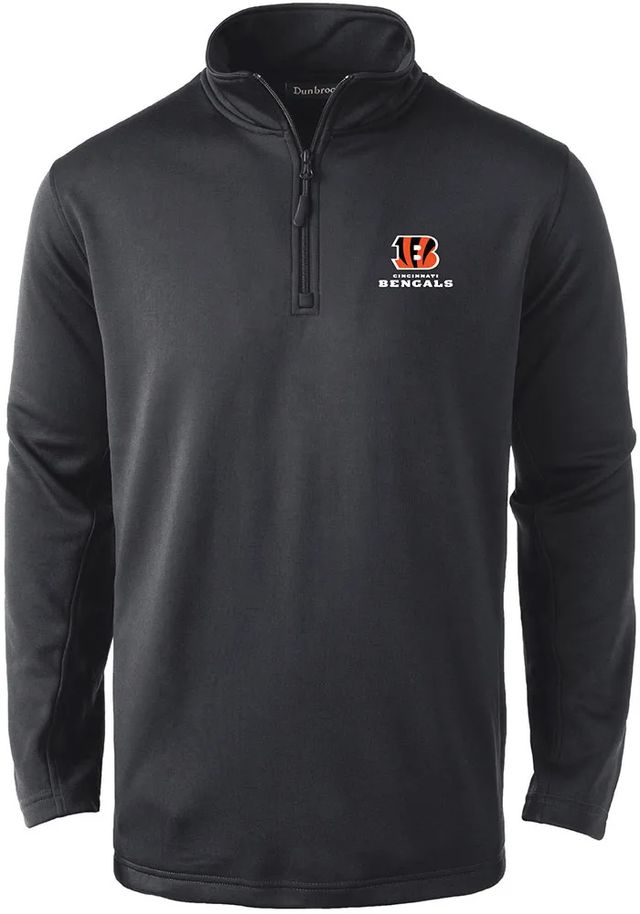 Dunbrooke Cincinnati Bengals Mens Black ALL STAR Long Sleeve 1/4 Zip Pullover